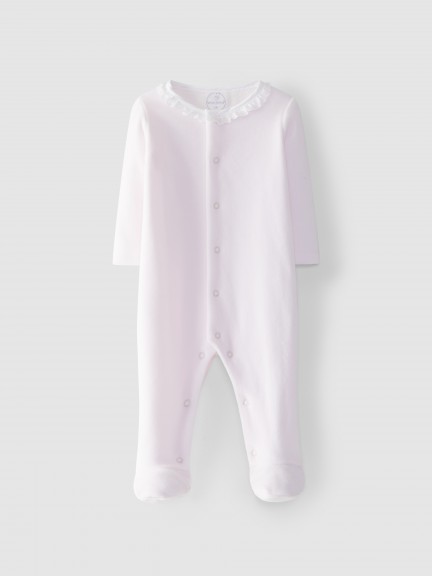Velvet babygrow embroidered collar Velvet babygrow embroidered collar