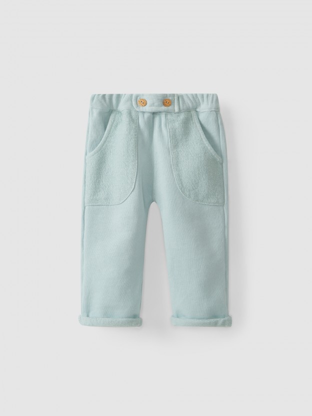 Cotton jersey pull-up pants Cotton jersey pull-up pants