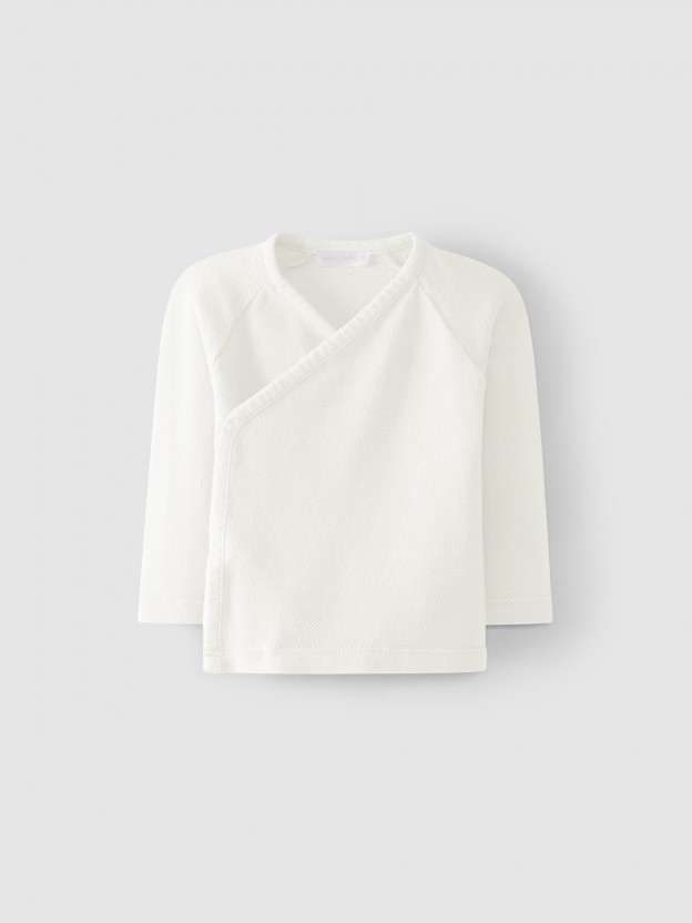 Gilet brassi�re crois� en coton biologiq