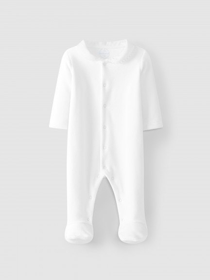 Velvet babygrow with round neck Velvet babygrow with round neck
