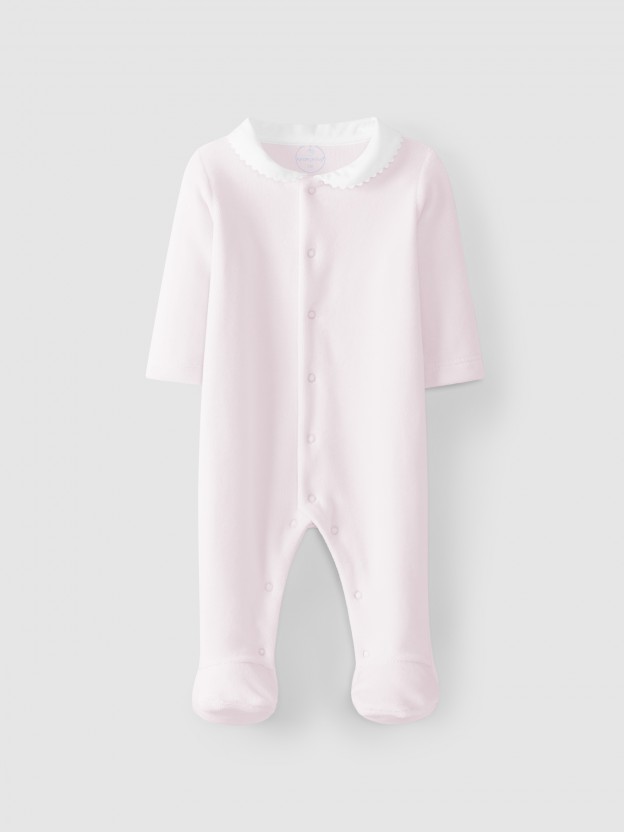 Babygrow en velours � col claudine