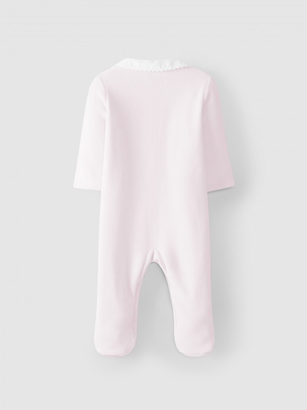 Babygrow en velours � col claudine