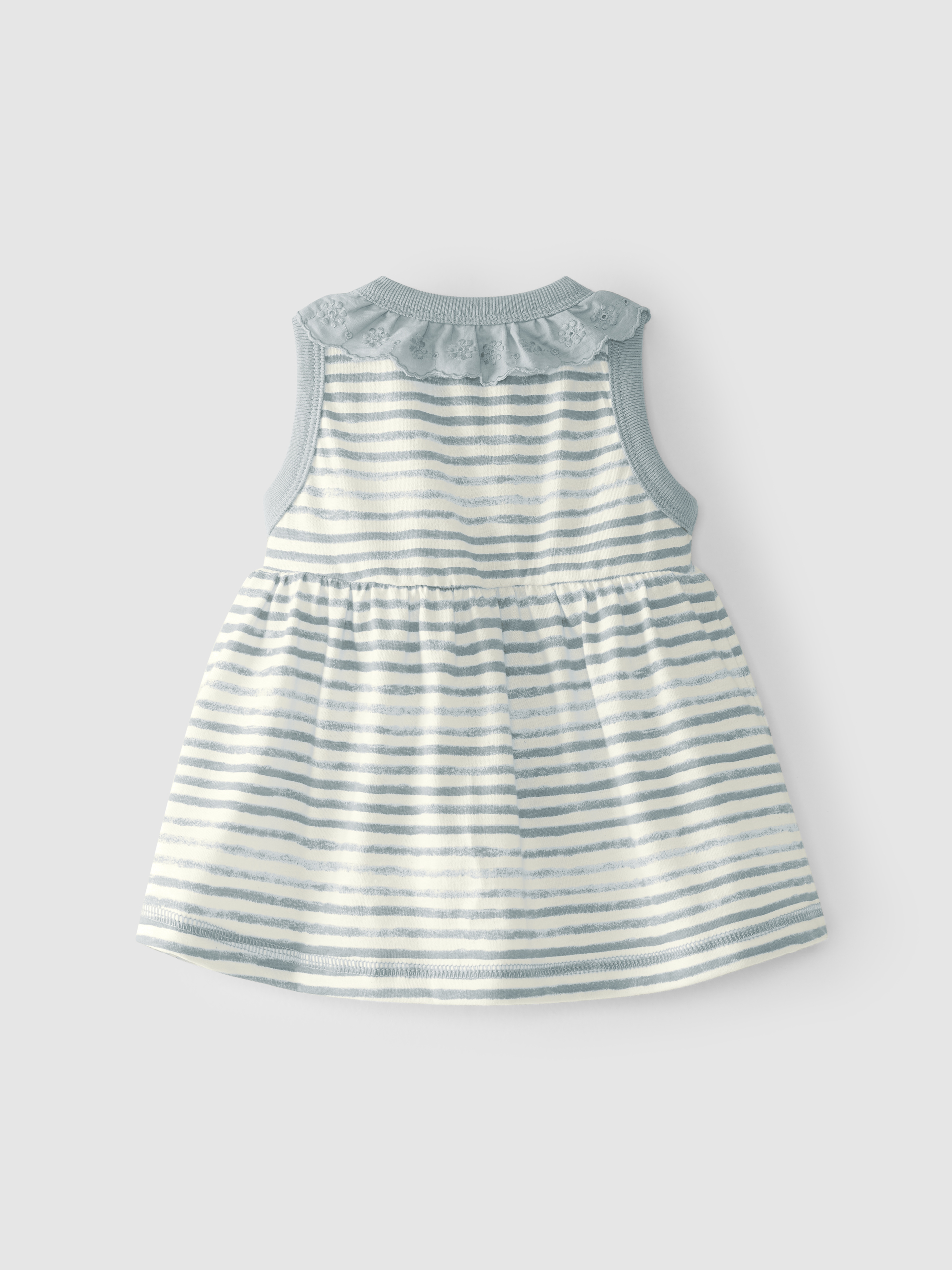 Dress stripes with embroidery collar
