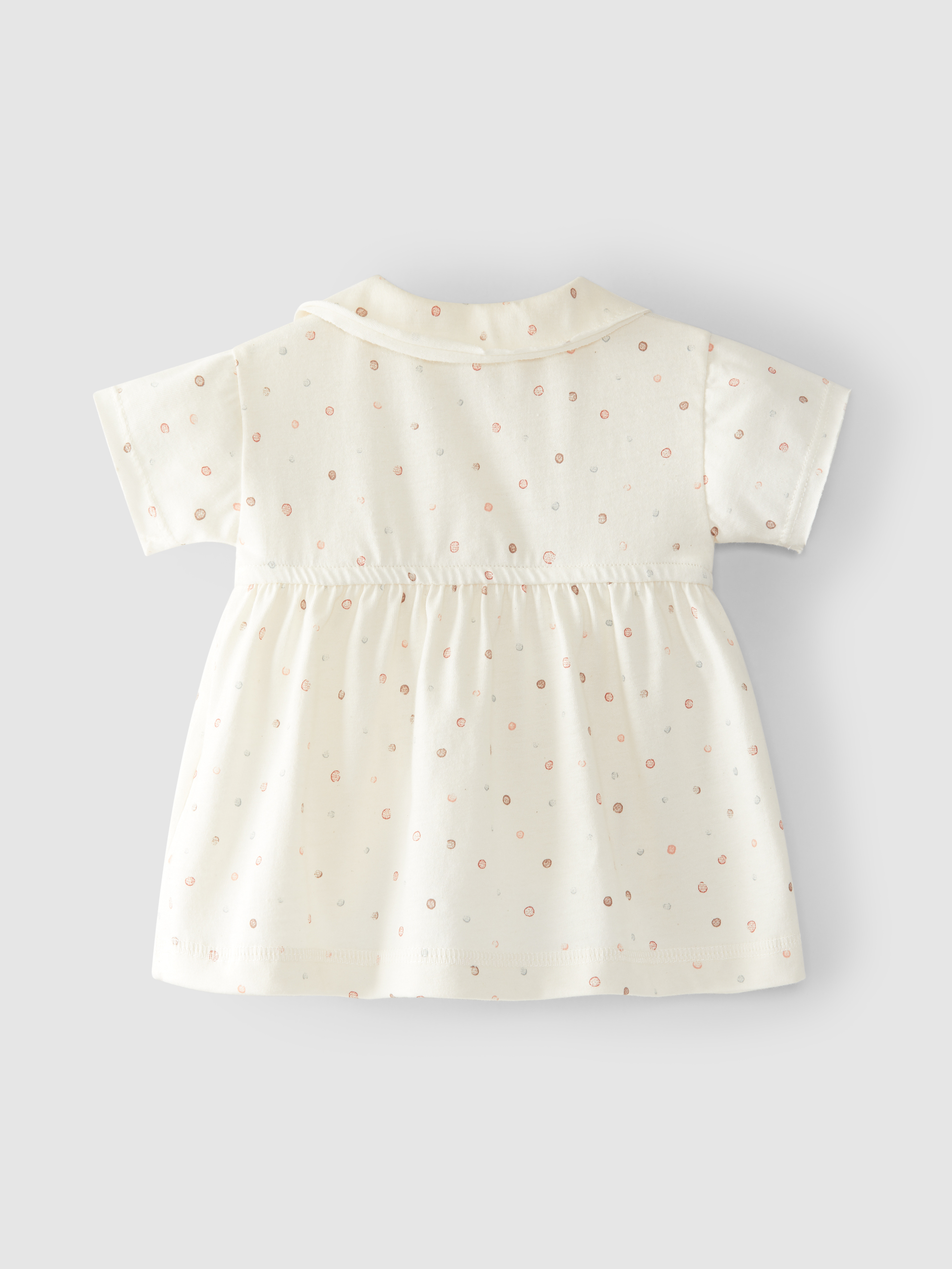Dress polka dots round collar