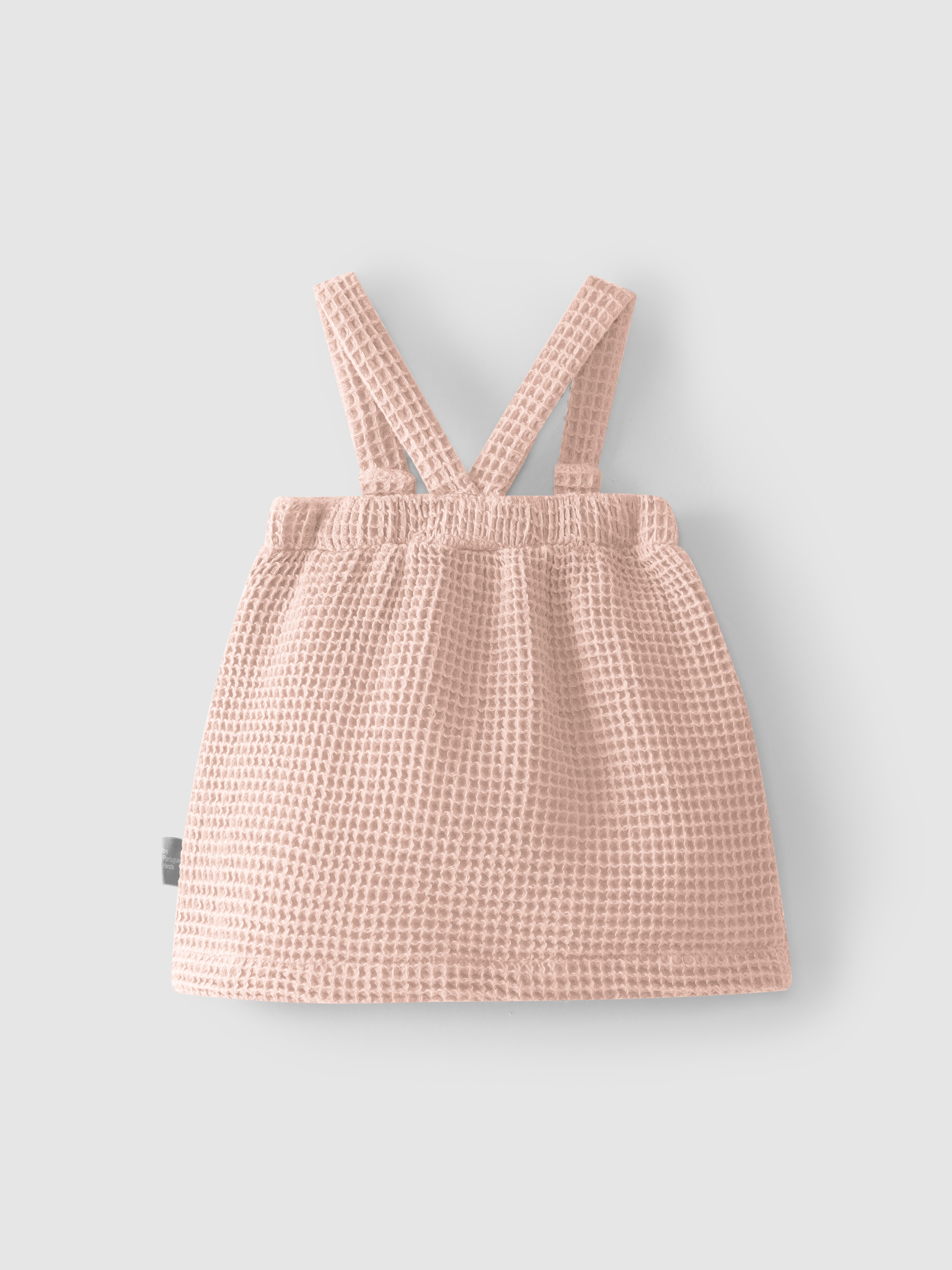 High-waisted, under-bust skirt with suspenders waffle weave