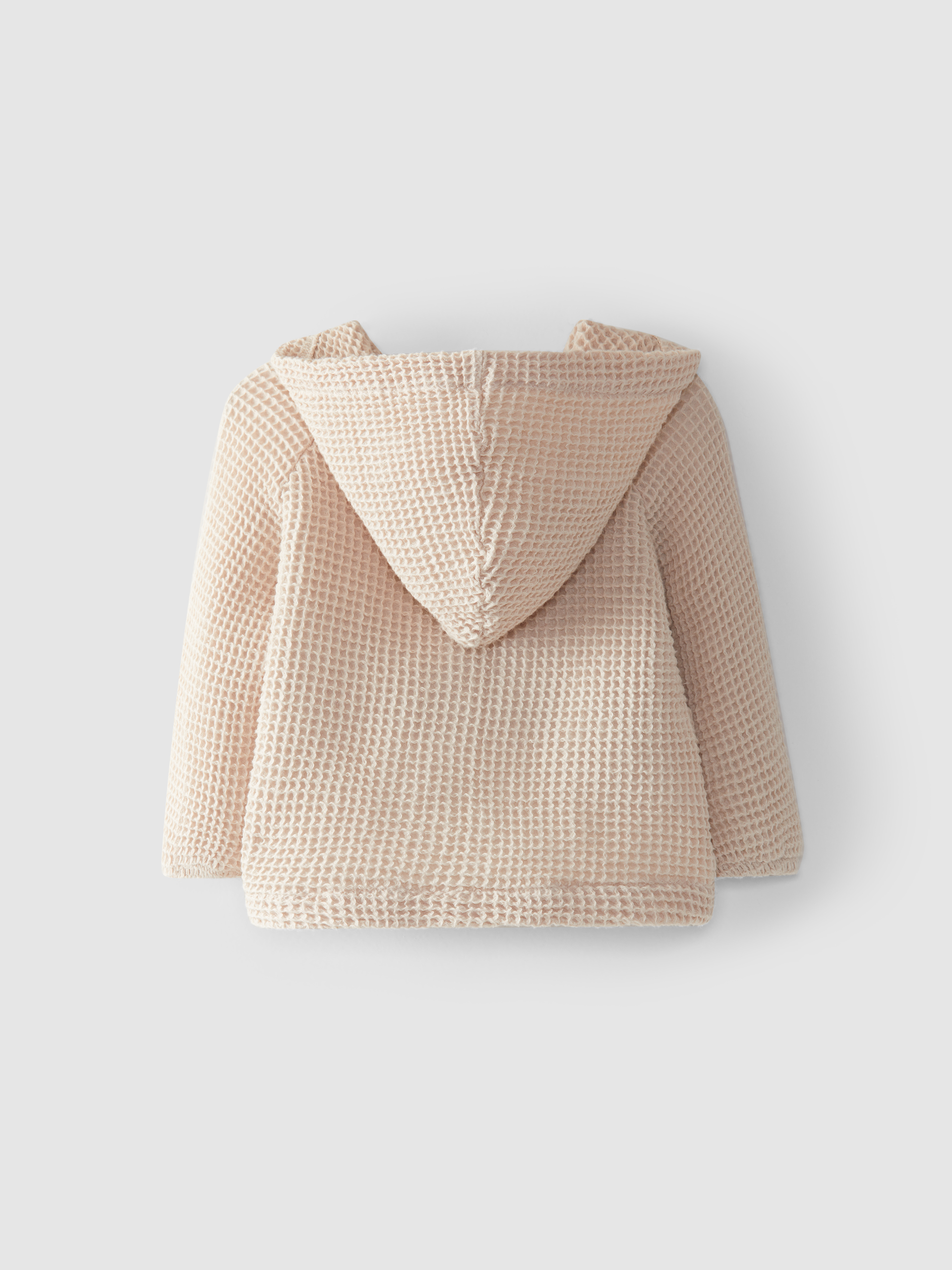 Gilet à capuche tissu waffle