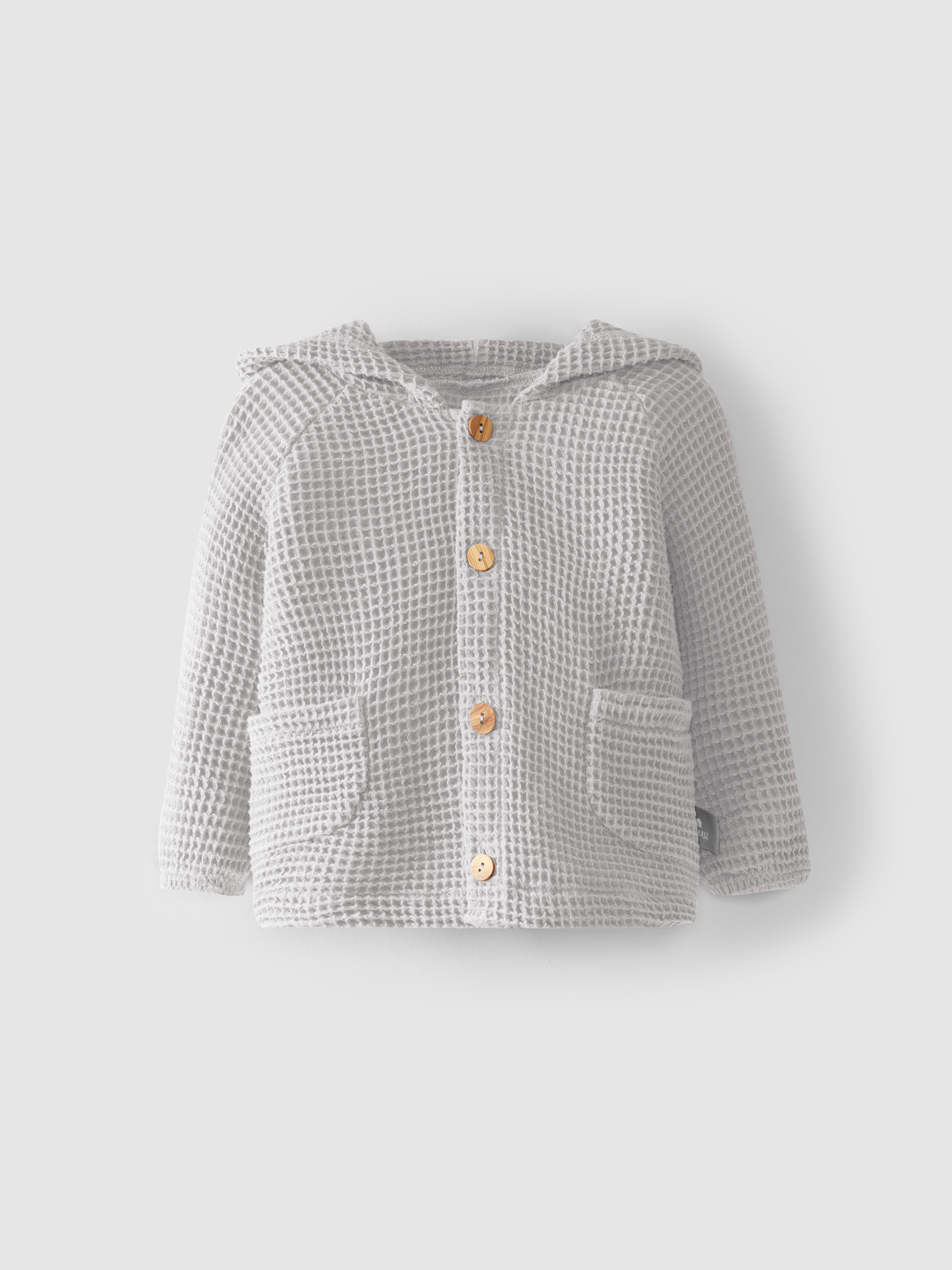 Gilet à capuche tissu waffle