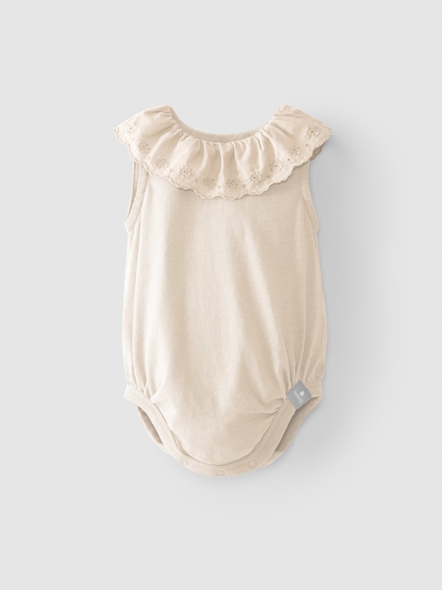 Bodysuit embroidery collar