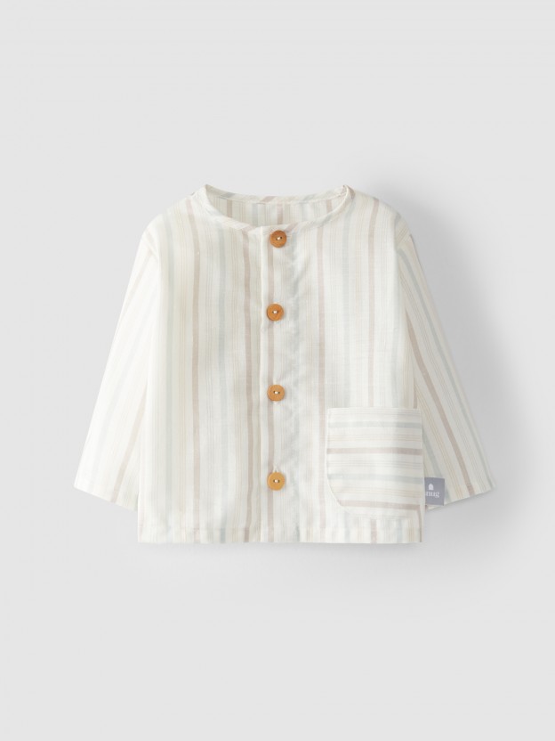 Chemise avec poche à rayures Chemise avec poche à rayures