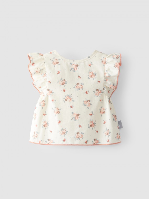 Blusa algod�n org�nico flores