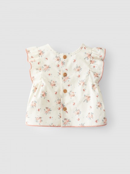 Blouse coton biologique fleurs Blouse coton biologique fleurs