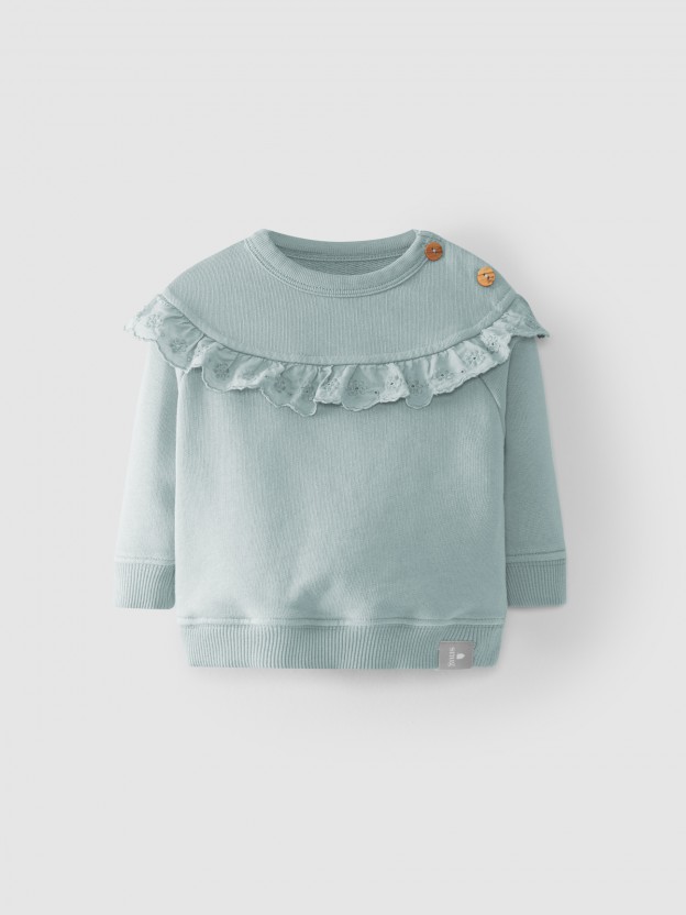 Camiseta en felpa con volante