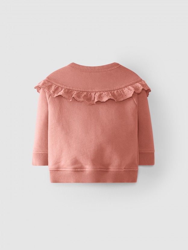 Pull en peluche avec volant