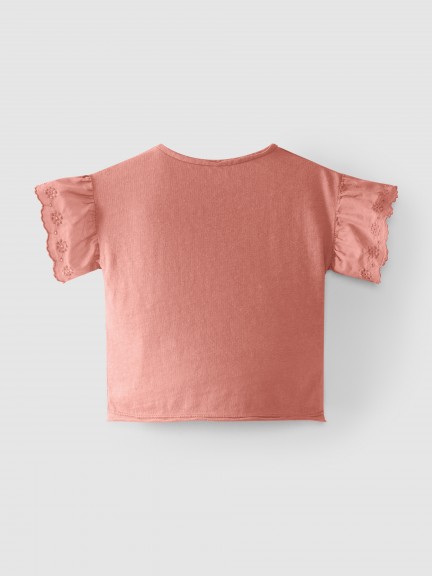 T-shirt manches à volant brodé T-shirt manches à volant brodé