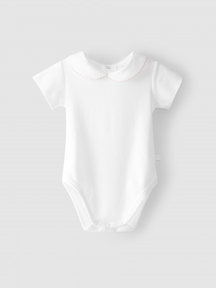 Short-sleeved bodysuit with Peter Pan collar Short-sleeved bodysuit with Peter Pan collar