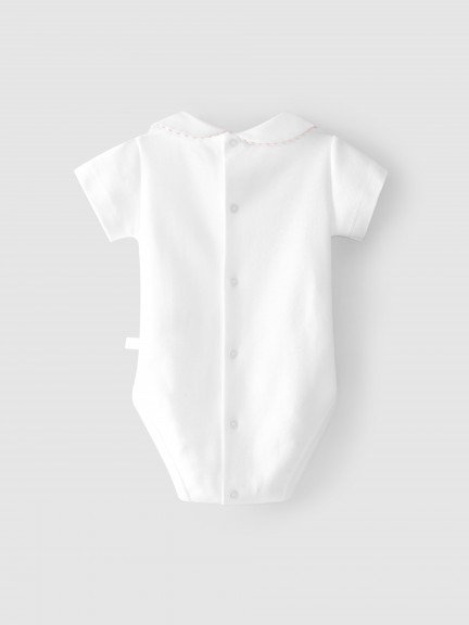 Short-sleeved bodysuit with Peter Pan collar Short-sleeved bodysuit with Peter Pan collar