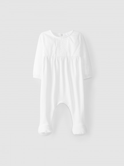 Collarless babygrow embroidered stars