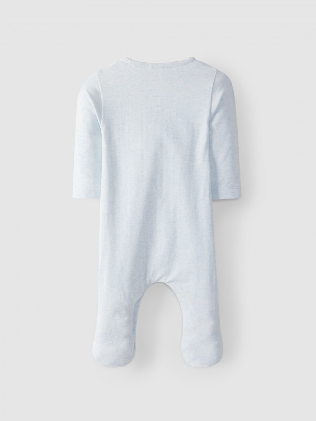 Plaid collarless babygrow