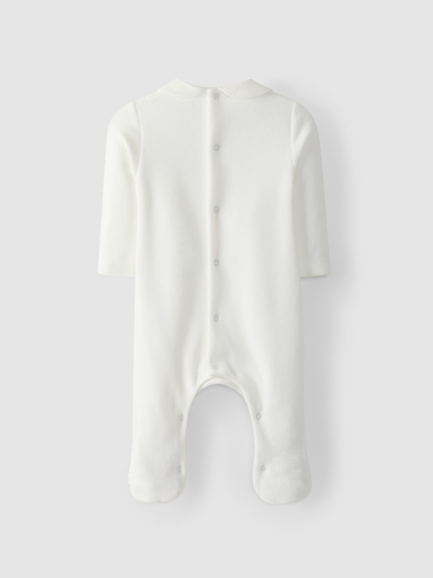 Babygrow with plaid yoke Babygrow with plaid yoke