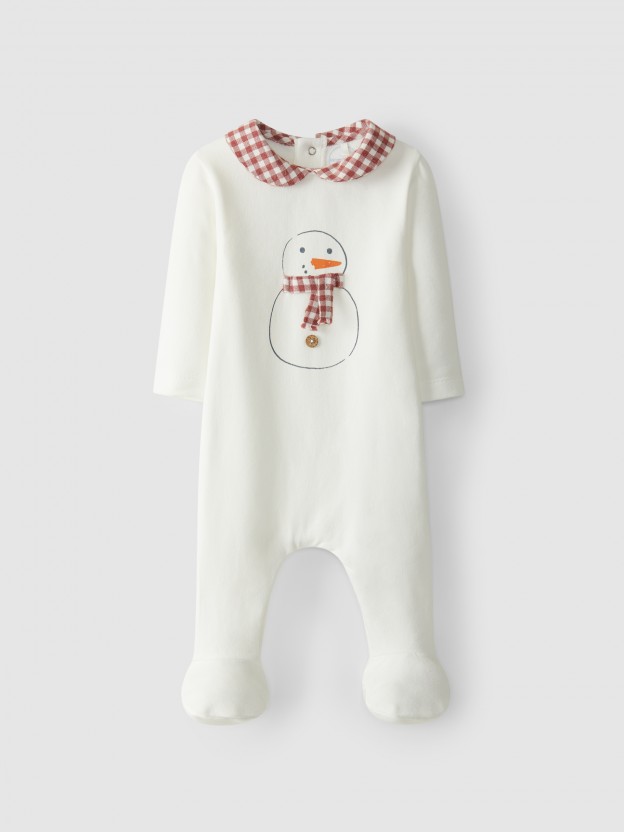 Christmas babygrow Peter Pan collar