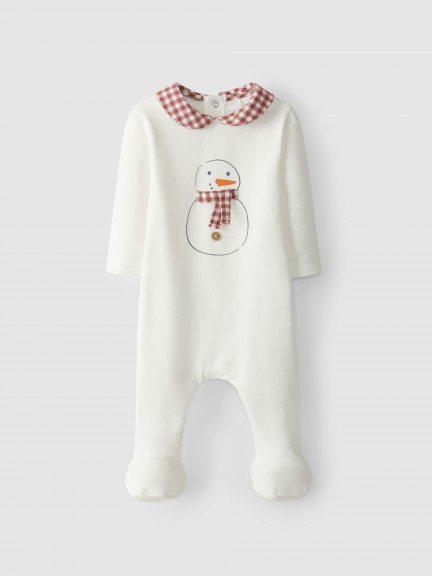 Christmas babygrow Peter Pan collar