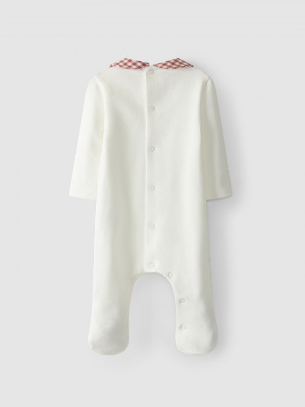 Christmas babygrow Peter Pan collar