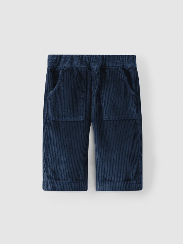 Pantalones en pana con bolsillos