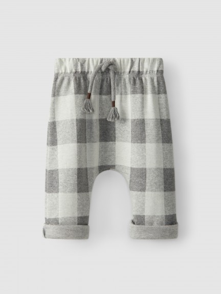Plaid pull-up pants Plaid pull-up pants