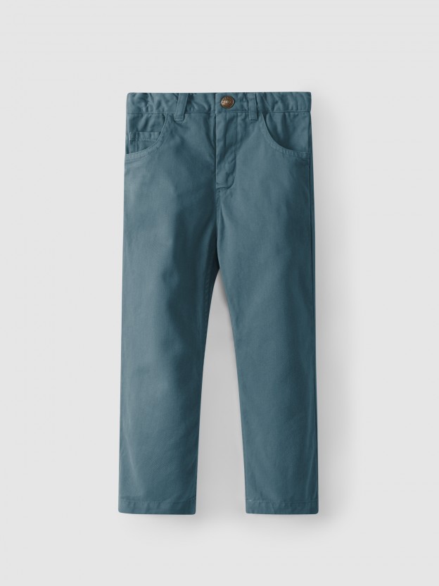 Pantalones sarga cuatro bolsillos