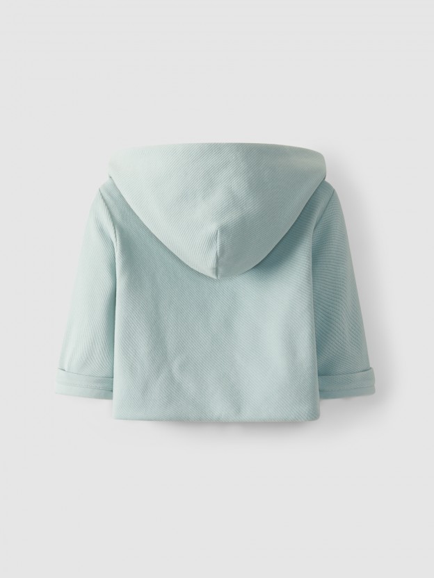 Gilet crois� � capuche