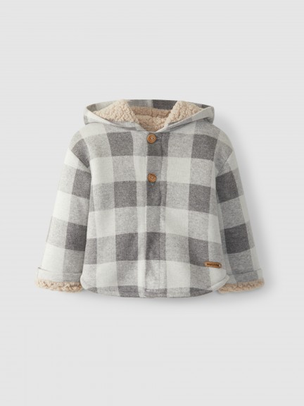 Plaid coat with fur Plaid coat with fur