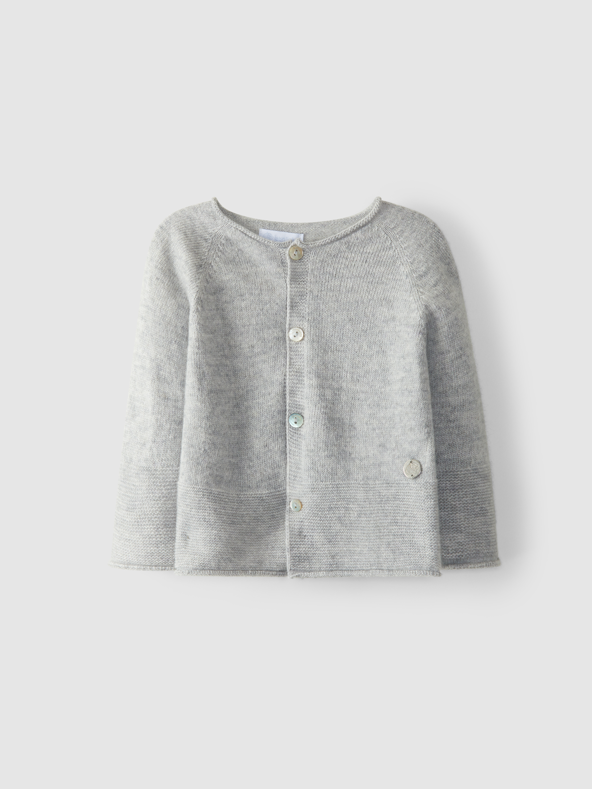 Knitted cardigan round neckline