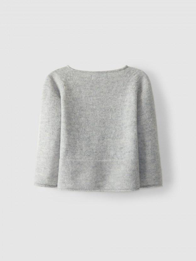 Knitted cardigan round neckline Knitted cardigan round neckline