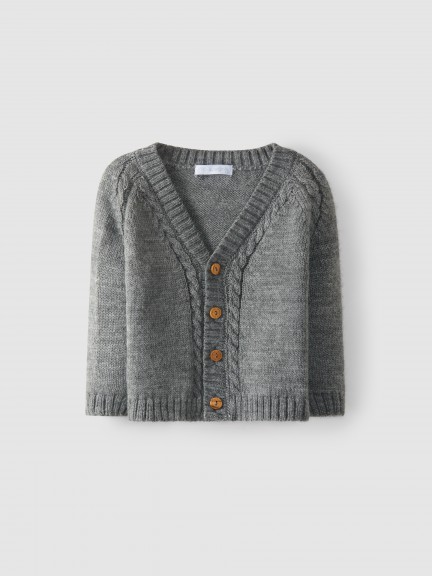 Knitted cardigan with braided detail Knitted cardigan with braided detail