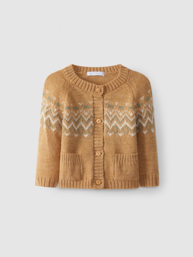 Casaco tricotado jacquard