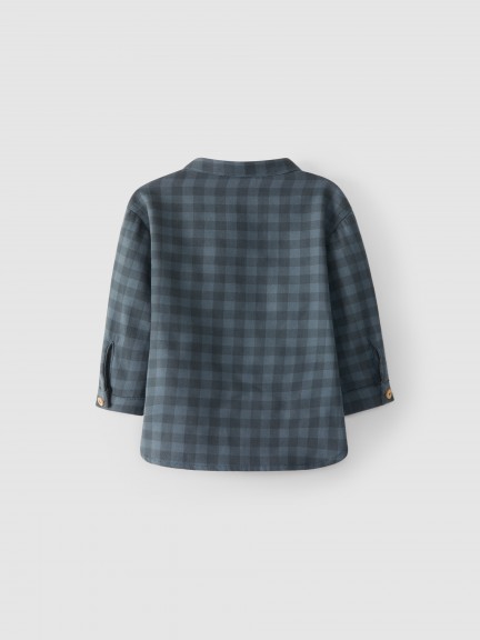 Mandarin collar plaid shirt Mandarin collar plaid shirt