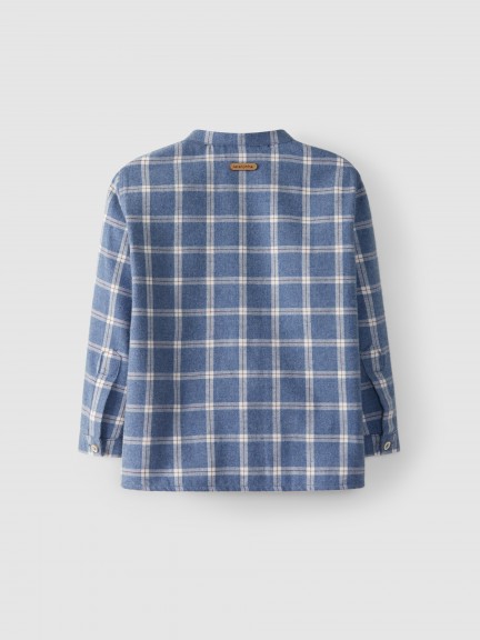 Chemise à col mao à carreaux Chemise à col mao à carreaux