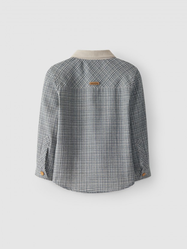 Camisa xadrez gola bombazine