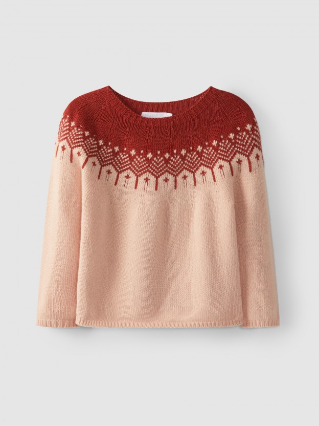 Camisola tricotada jacquard Camisola tricotada jacquard