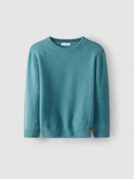 Jersey cuello redondo nido de abeja