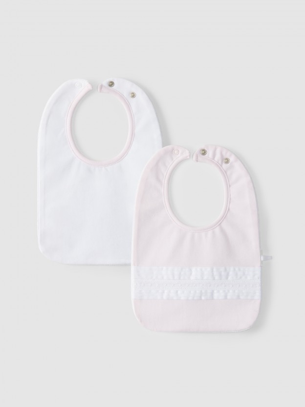 Pack 2 bavoirs �toiles brod�es