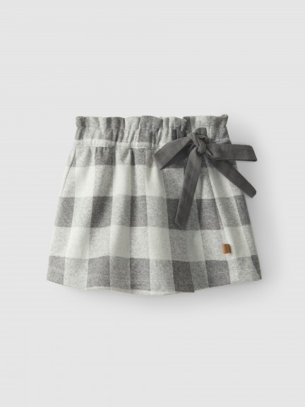 Plaid pull-up skirt shorts
