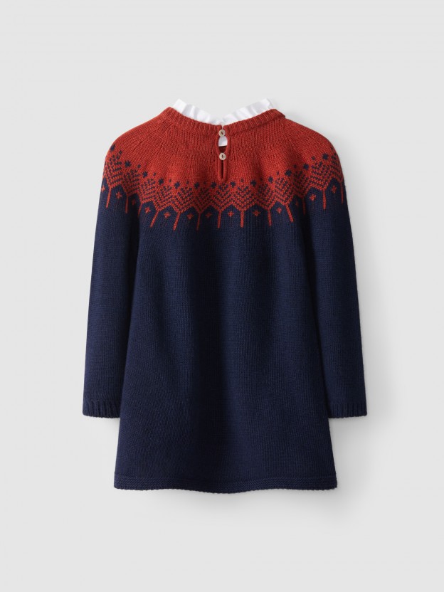 Vestido tricotado jacquard Vestido tricotado jacquard