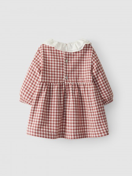 Robe à carreaux avec nid d abeille Robe à carreaux avec nid d abeille