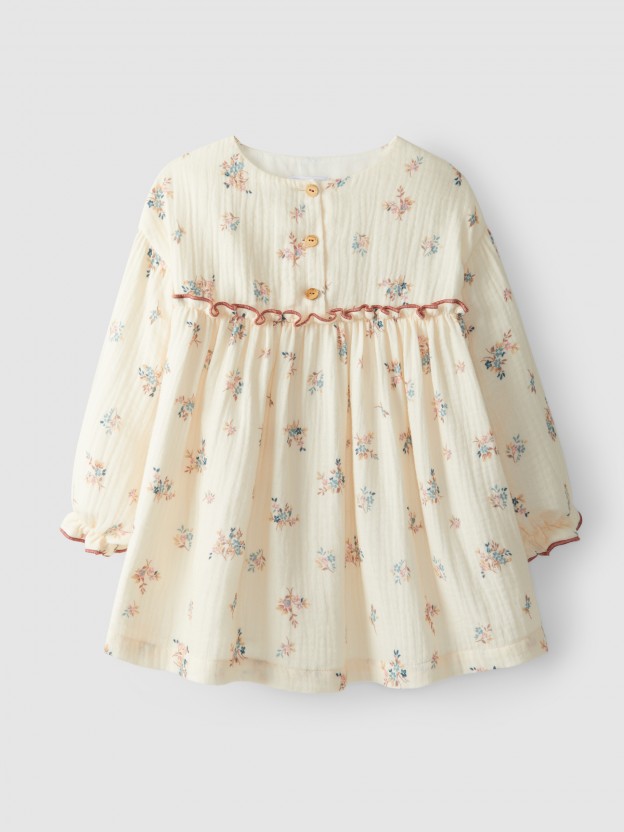 Textured cotton dress
