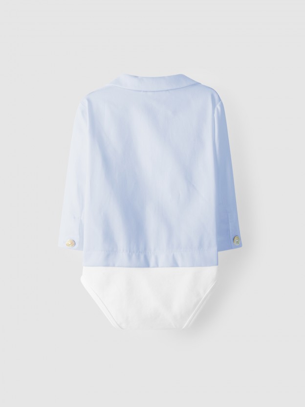 Body-camisa cuello principe Body-camisa cuello principe