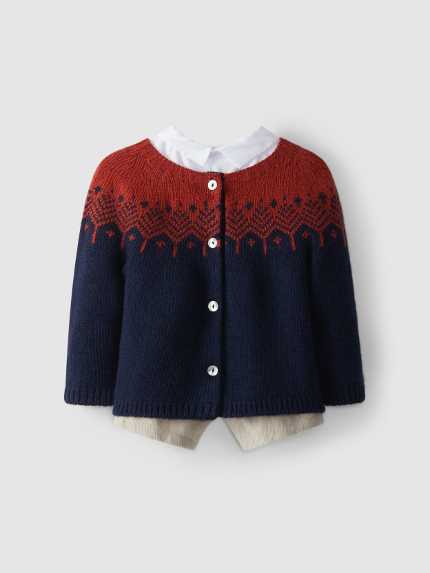 Ensemble gilet jacquard et short Ensemble gilet jacquard et short