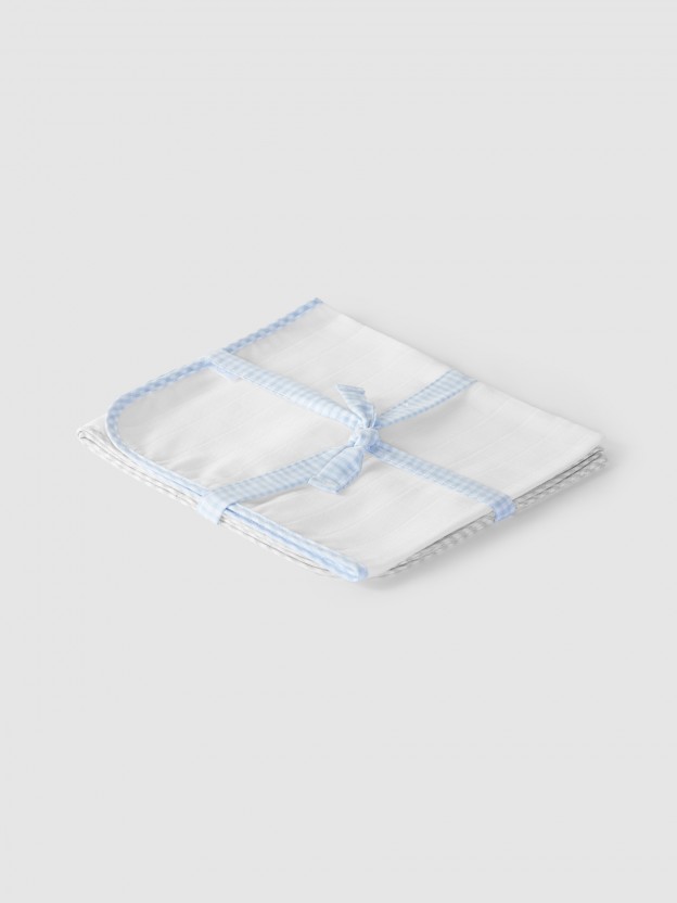 Pack of two vichy burping cloths Pack of two vichy burping cloths