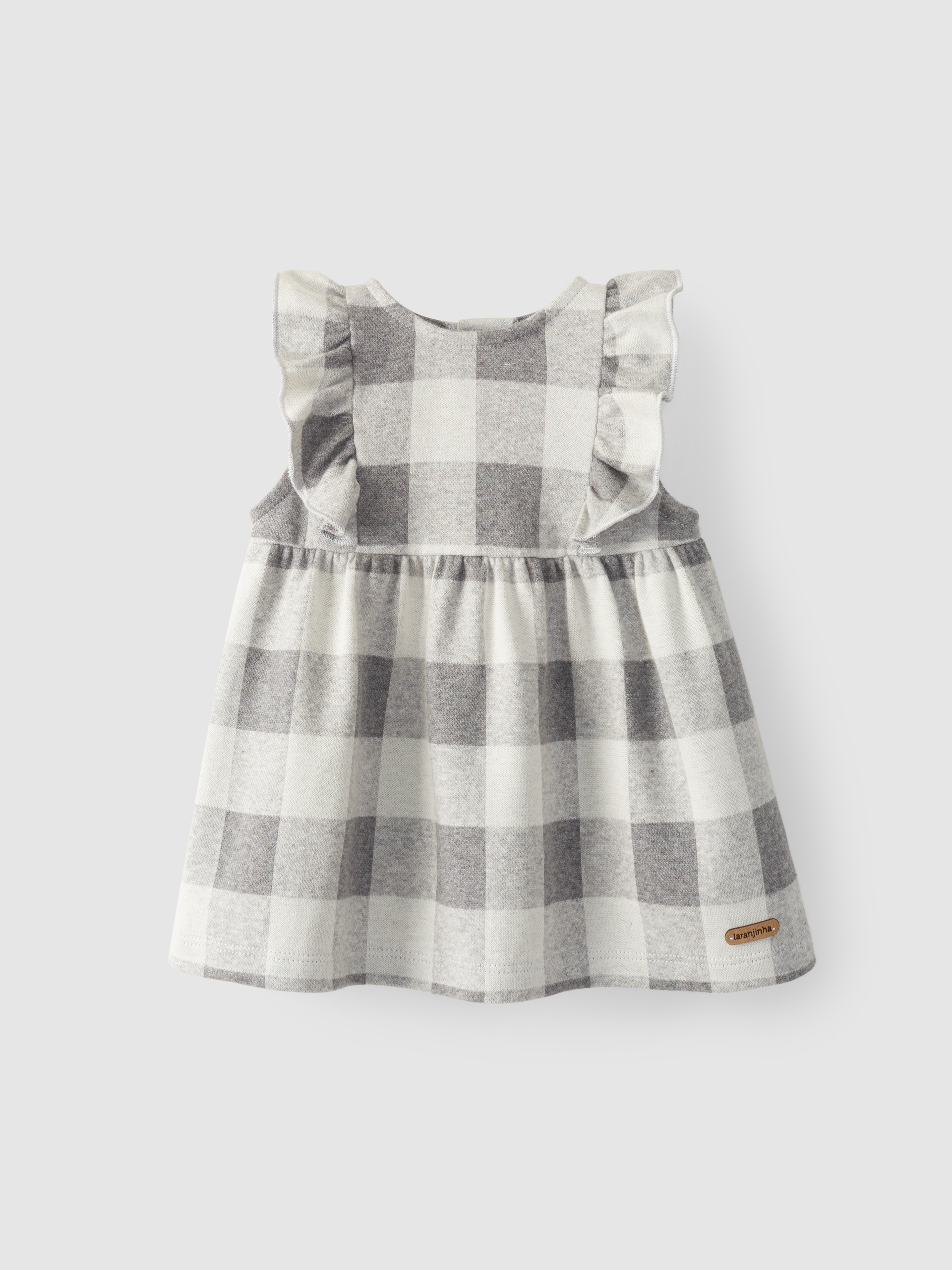 Plaid dress with ruffle