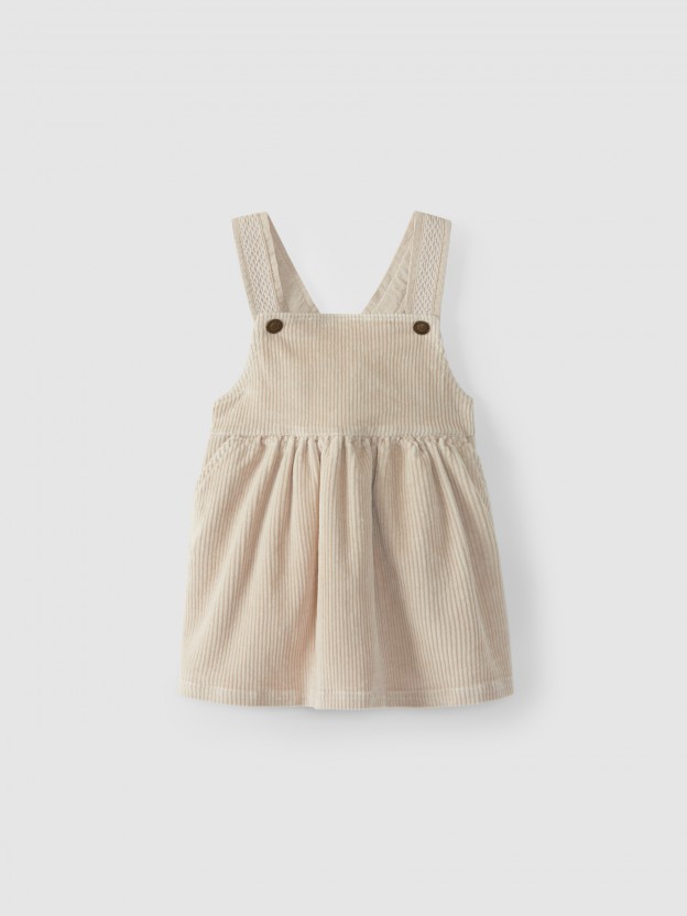 High-waisted, under-bust skirt with suspenders, with pockets High-waisted, under-bust skirt with suspenders, with pockets